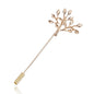 Vintage Crystal  Flower Men Suit Brooch Pin Simple Rose Flower