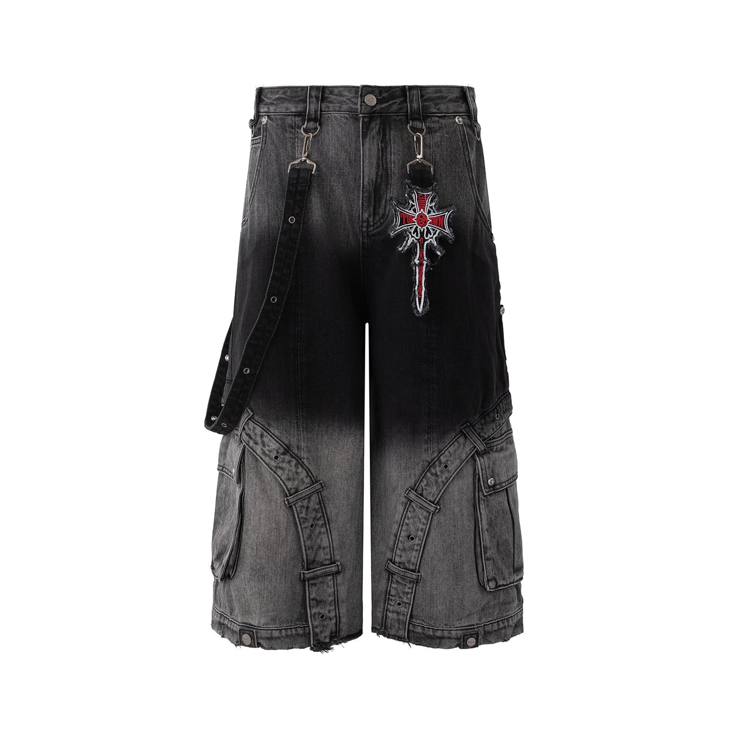 Men's Patchwork Gradient Retro Heavy-duty Washed Jeans