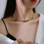 Korean Style Diamond Earring & Necklace Set – Elegant Fashion Jewelry