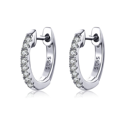 Real gold earrings with zircon single row diamond earrings