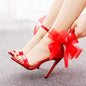 White Flower Wedding Bridesmaid Dress Skirt Shoes