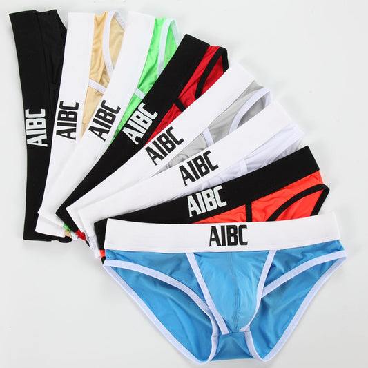 Men's Underwear Briefs Thin Low Waist Ice Silk