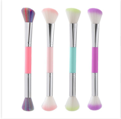 Double-headed Makeup Brush Loose Powder Blush Highlight Fiber Hair Soft