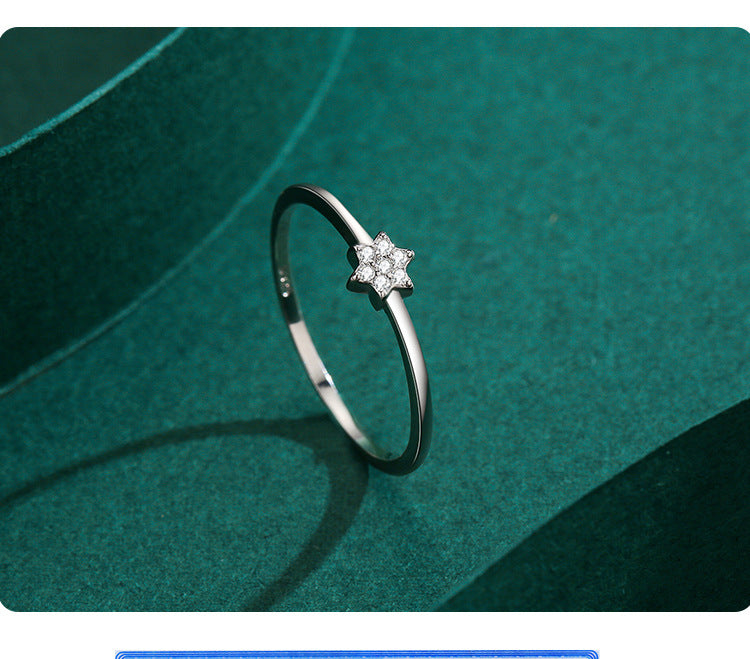Micro Diamond Fine Ring Female Korean Fashion Net Red Jewelry Niche Design Mini Joint Tail Ring