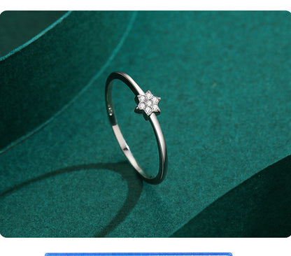 Micro Diamond Fine Ring Female Korean Fashion Net Red Jewelry Niche Design Mini Joint Tail Ring