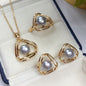 Simple And Exquisite Freshwater Pearl Necklace Suit