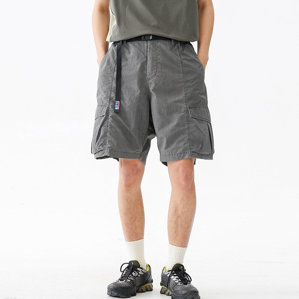 With Belt Tooling Large Pocket Shorts For Men