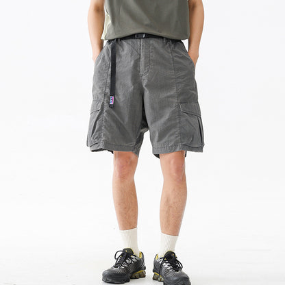With Belt Tooling Large Pocket Shorts For Men