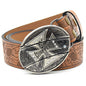 Personality Student Trendy Printing Engraving Smooth Buckle Knife Embossing Belt