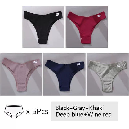 5Pcs Set Women Panties Cotton Underwear M-XL Comfo