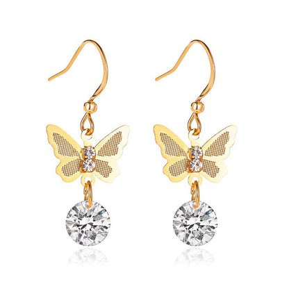Zircon Earrings Temperament Fashion Short Earrings Earrings