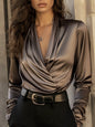 High-grade Shirt Temperament V-neck Design Sense