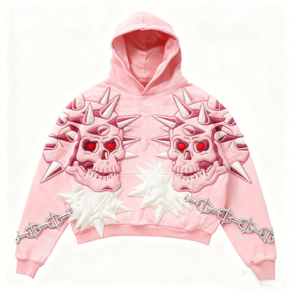 Retro Skull Pattern 3D Printed Pullover Hoodie