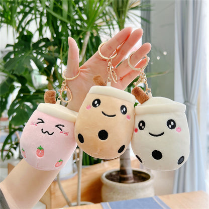 Cartoon Milk Tea Cup Small Pendant Doll