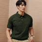 Men's Knitted T-shirt Thin Retro Lapel