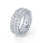 Sterling Silver Multi-row Luxury Zircon Ring
