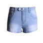 Elastic Low Waist Denim Shorts For Women