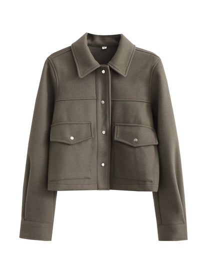 All-matching Turn-down Collar Long Sleeve Soft Blazer Jacket