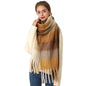 AC Grid Thickened New Mohair Cashmere Scarves For Women