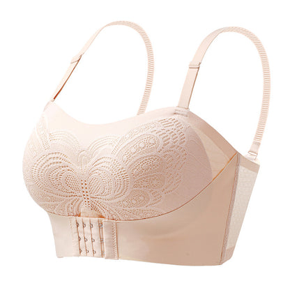 Front Closure Bra Strapless Wireless Push Up Anti-slip Bra