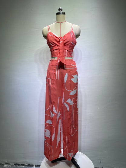 Printed Casual Pants Set For Women