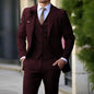 Brand Classic Men Suit 3 Pieces Fashion Slim Fit Blazer Vest