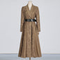 Blooming Texture V-neck Leather Slimming Trench Coat Women