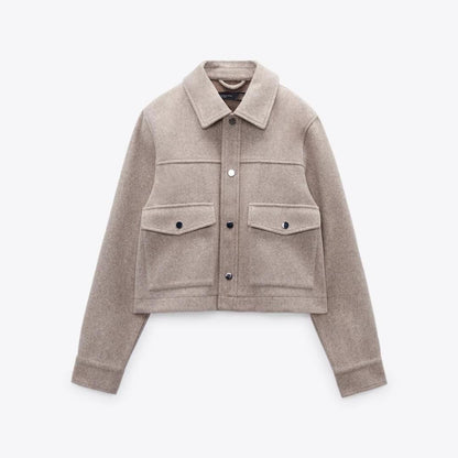 All-matching Turn-down Collar Long Sleeve Soft Blazer Jacket