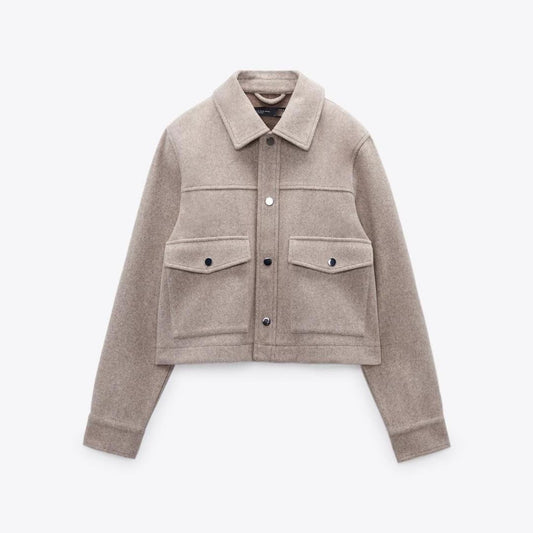 All-matching Turn-down Collar Long Sleeve Soft Blazer Jacket