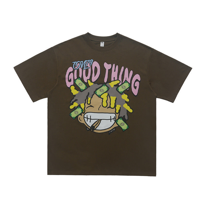 Men's Pure Cotton Street Fun Print Short Sleeve