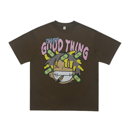 Men's Pure Cotton Street Fun Print Short Sleeve