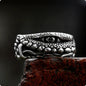 European And American Fashion Gemstone Retro Titanium Steel Ring For Men