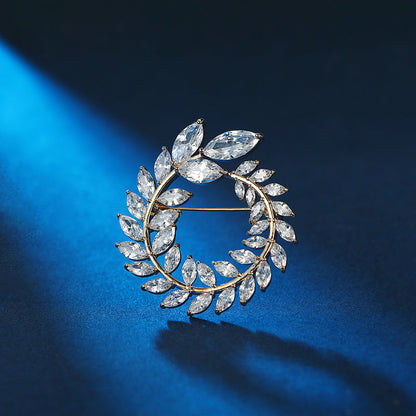 European And American Temperament Round Willow Brooch
