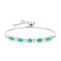 Elegant Egg-shaped S925 Silver Cultivation Emerald Bracelet