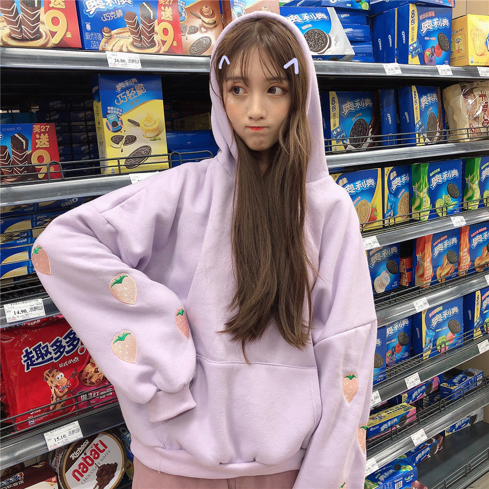Strawberry plus velvet sweatshirt