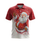 Men's 3D Digital Printing Christmas Santa Reindeer Polo Collar Short Sleeve