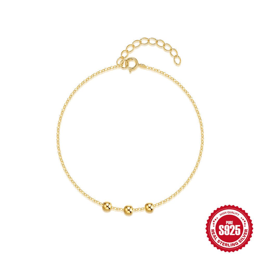S925 Sterling Silver Slidable Round Beads Necklace Bracelet