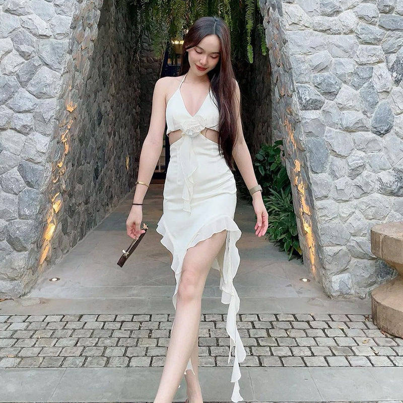 European And American Party Hollow-out Suspender Skirt For Women