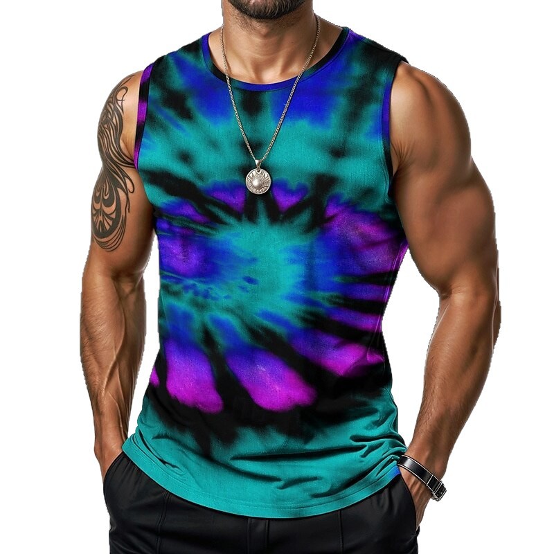3D Digital Printing Summer Sleeveless Sports Fitness Men's Vest