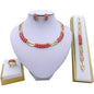 Korean Style Diamond Earring & Necklace Set – Elegant Fashion Jewelry