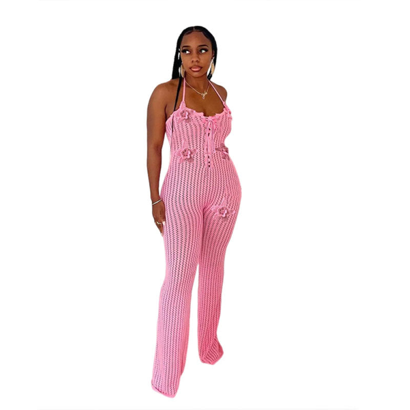Knitted Hollow Backless Bodysuit Women