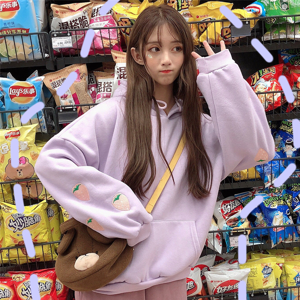 Strawberry plus velvet sweatshirt