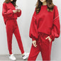 Loose hooded sweater elastic waist pants casual ins super fire sports suit women