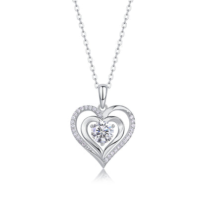 Telepathy - Top-quality Moissanite Fashionable Light Luxury Jewelry Pendant Necklace S925 Silver Plated Platinum.