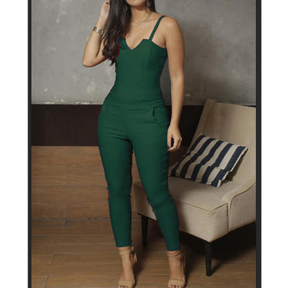 Jumpsuit Black Elegant Sleeveless Party Night Sexy Spring Long Pants