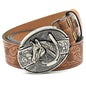 Personality Student Trendy Printing Engraving Smooth Buckle Knife Embossing Belt