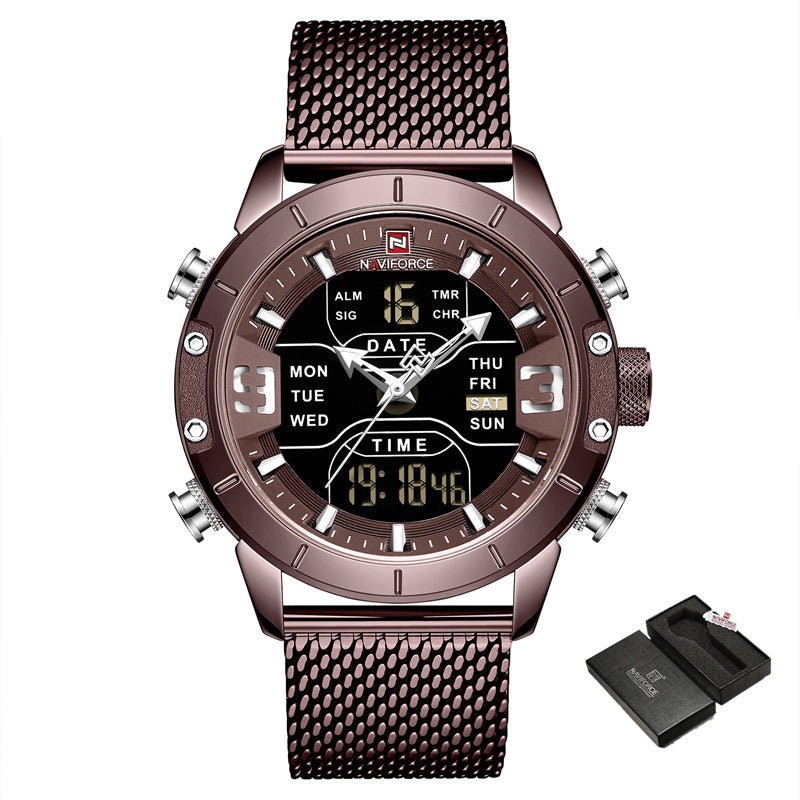 Quartz watch sports electronic dual display watch