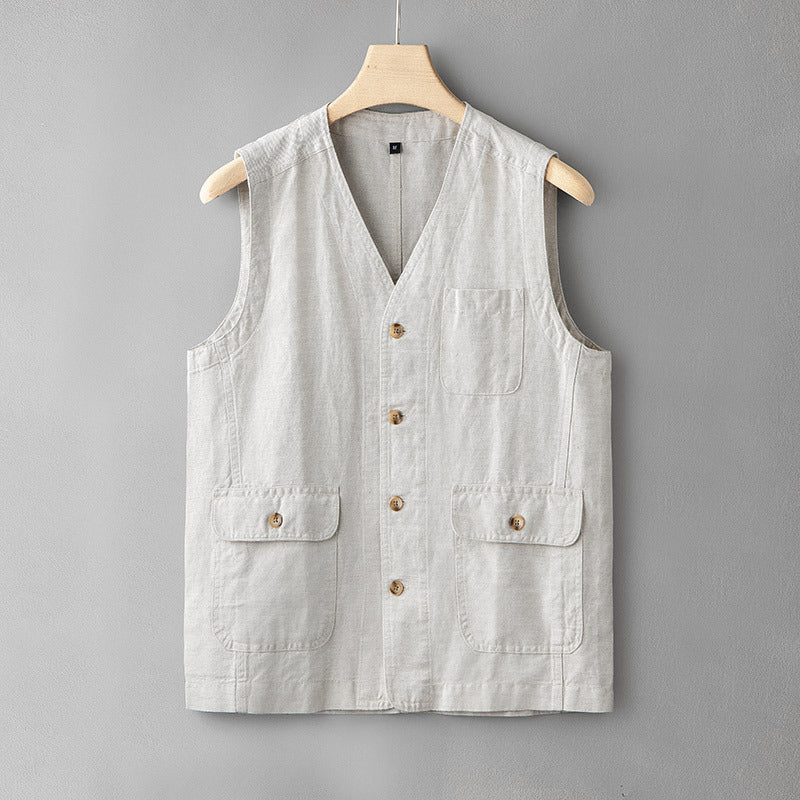 Fashion Personality New Linen Vest For Men