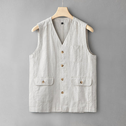 Fashion Personality New Linen Vest For Men