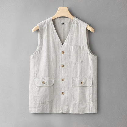 Fashion Personality New Linen Vest For Men